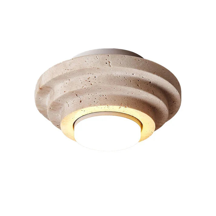 Plafondlamp Gele Travertin Warm Wit Licht