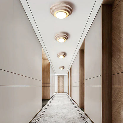 Plafondlamp Gele Travertin Warm Wit Licht