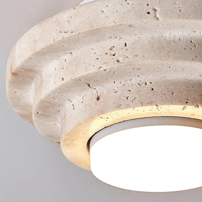 Plafondlamp Gele Travertin Warm Wit Licht