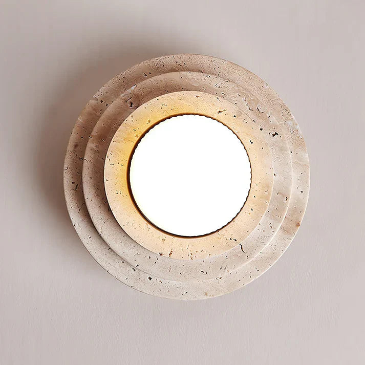 Plafondlamp Gele Travertin Warm Wit Licht