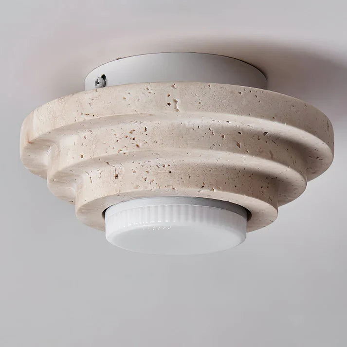 Plafondlamp Gele Travertin Warm Wit Licht