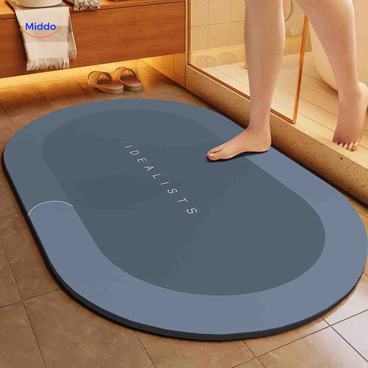 Badmat Sneldrogend Antislip Waterabsorberend voor Douche en Bad