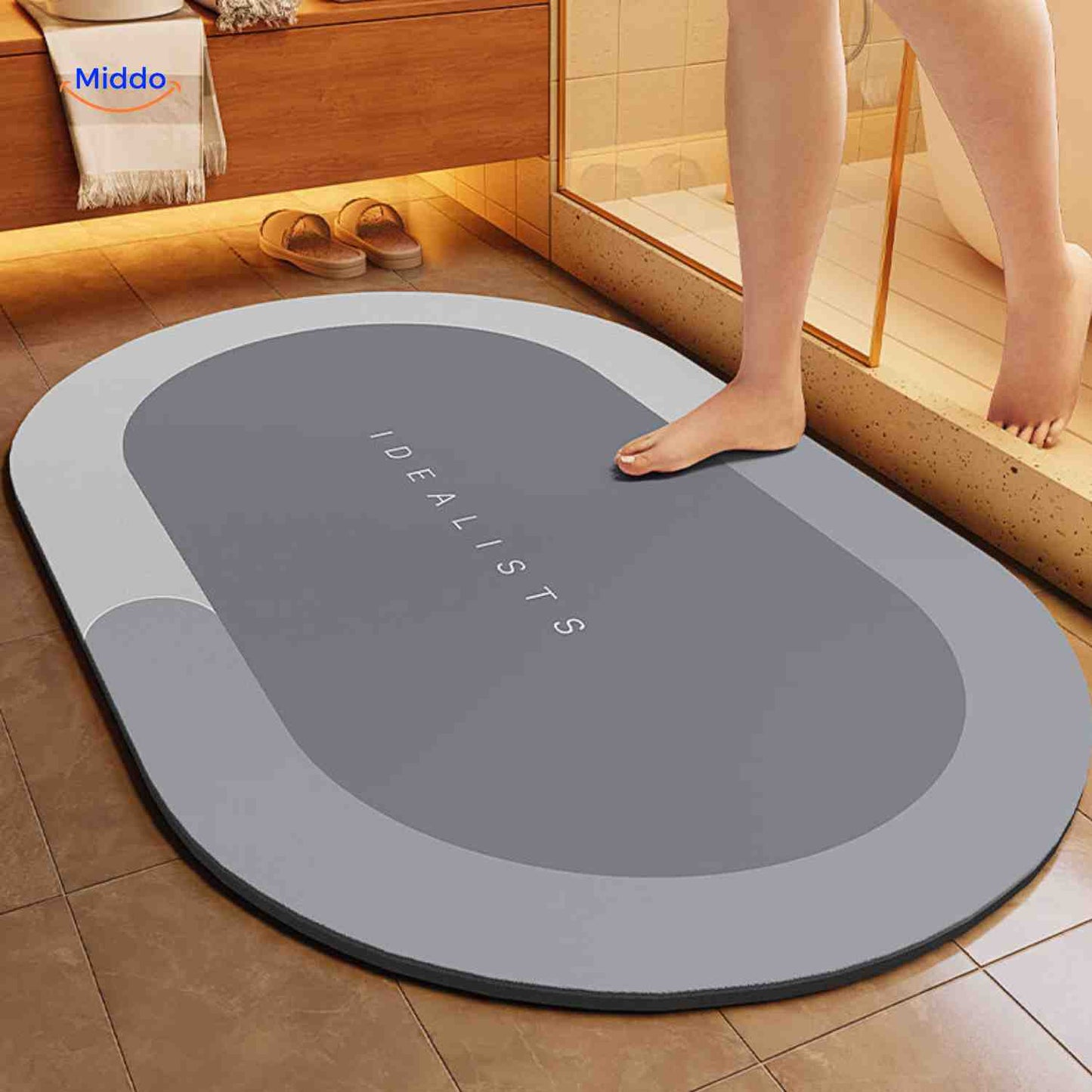 Badmat Sneldrogend Antislip Waterabsorberend voor Douche en Bad