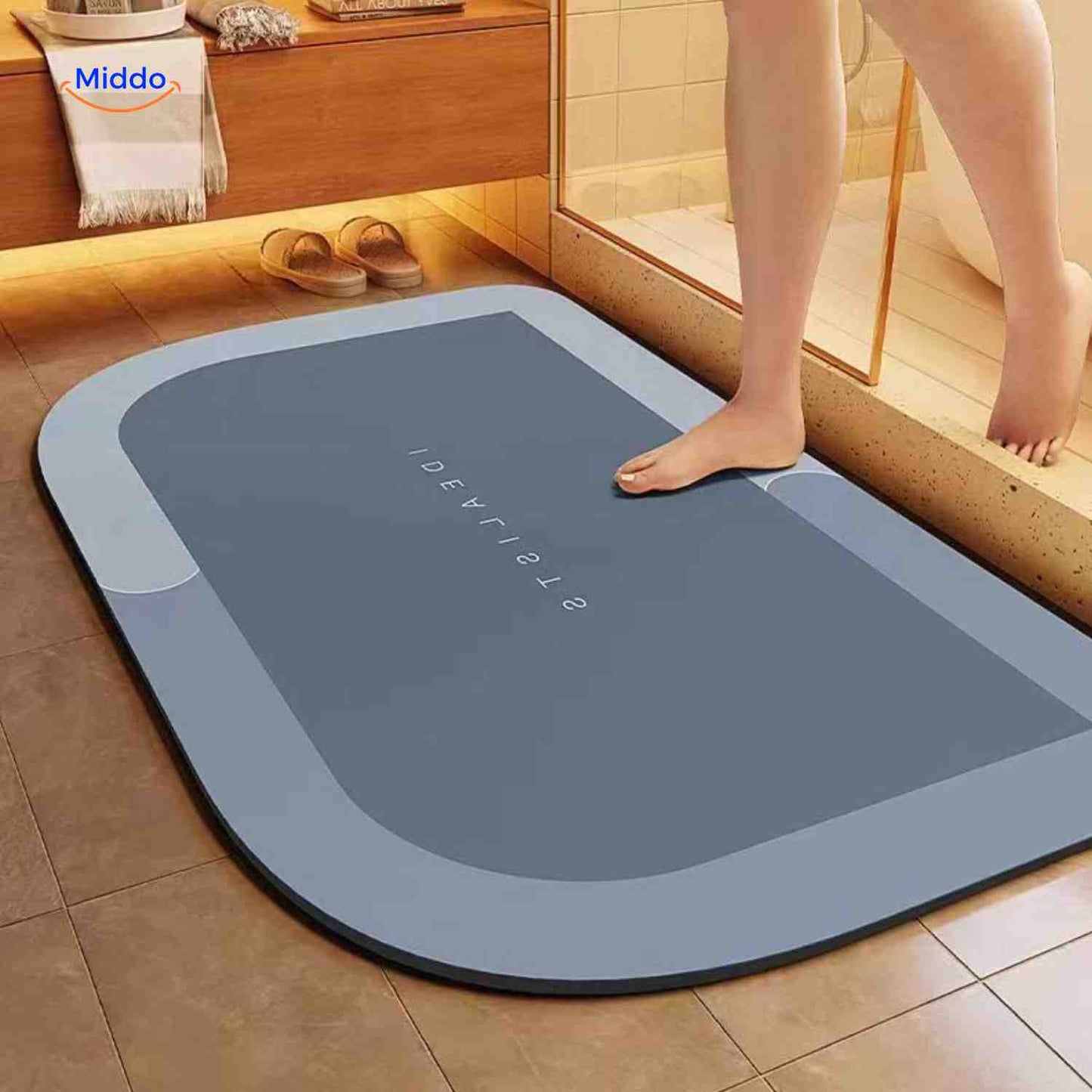Badmat Sneldrogend Antislip Waterabsorberend voor Douche en Bad