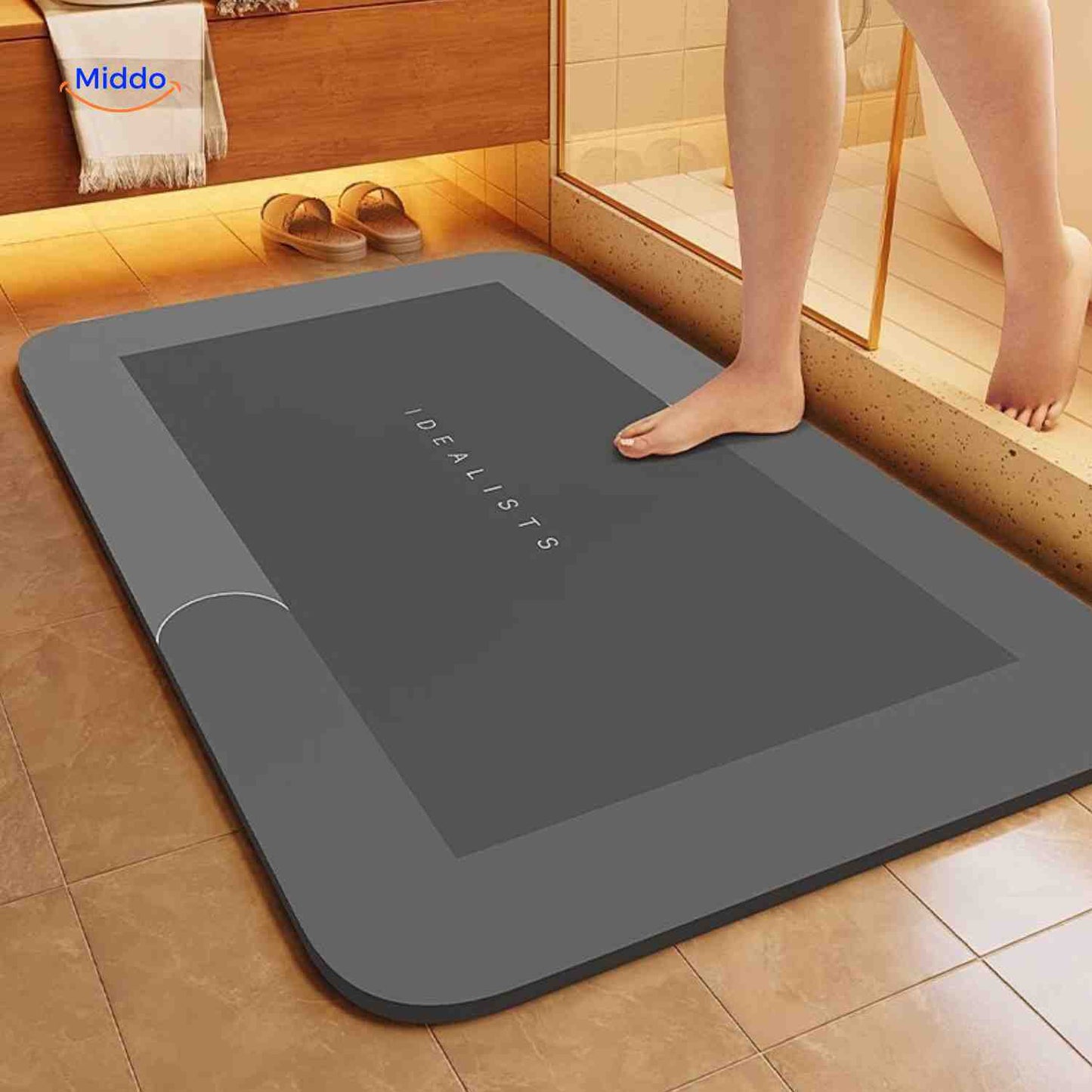 Badmat Sneldrogend Antislip Waterabsorberend voor Douche en Bad
