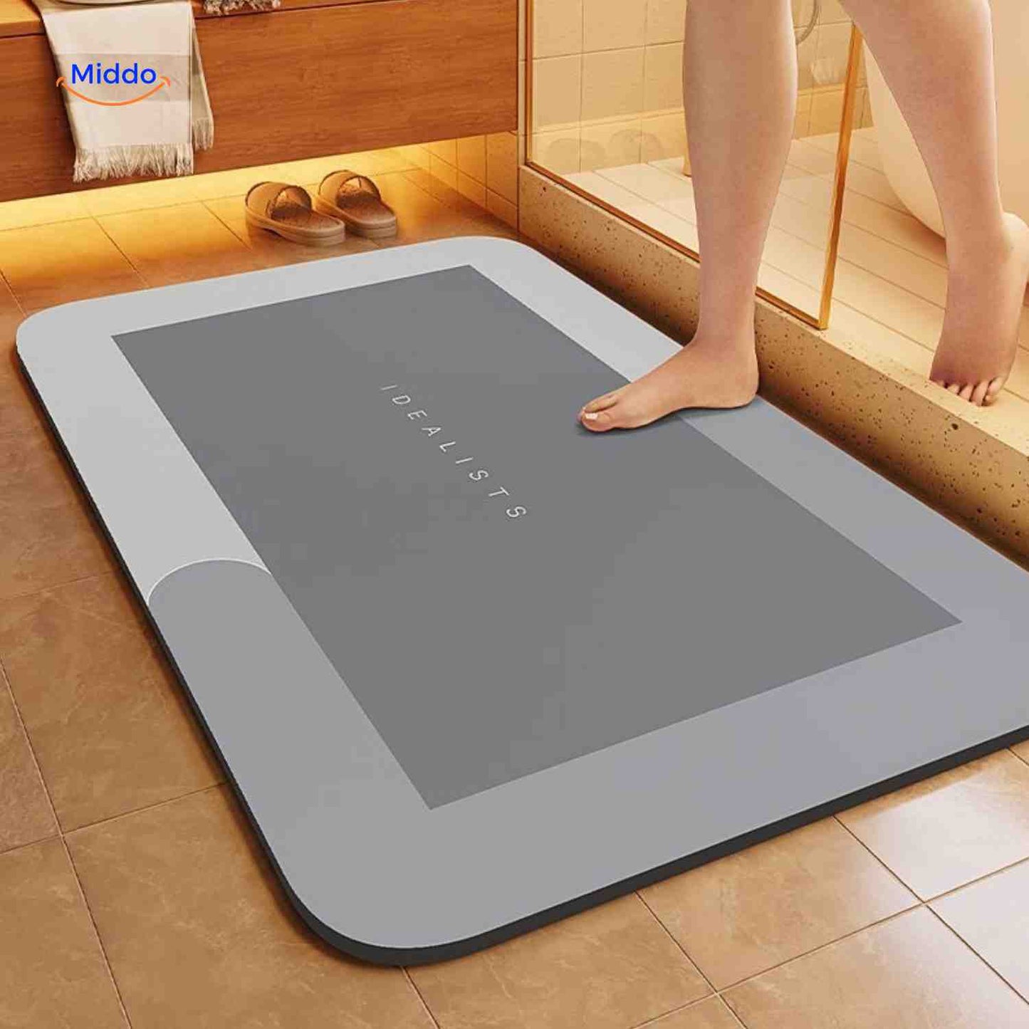 Badmat Sneldrogend Antislip Waterabsorberend voor Douche en Bad