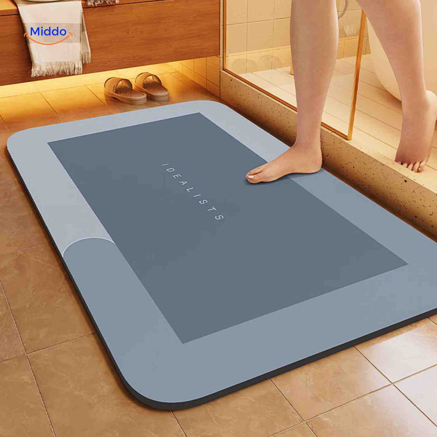 Badmat Sneldrogend Antislip Waterabsorberend voor Douche en Bad