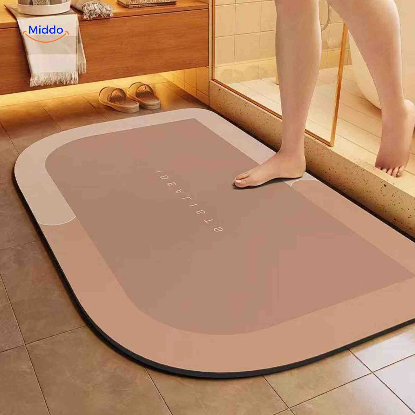 Badmat Sneldrogend Antislip Waterabsorberend voor Douche en Bad