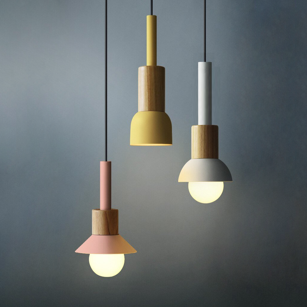 Hanglamp Metaal Hout Modern E27 Design - Velinix