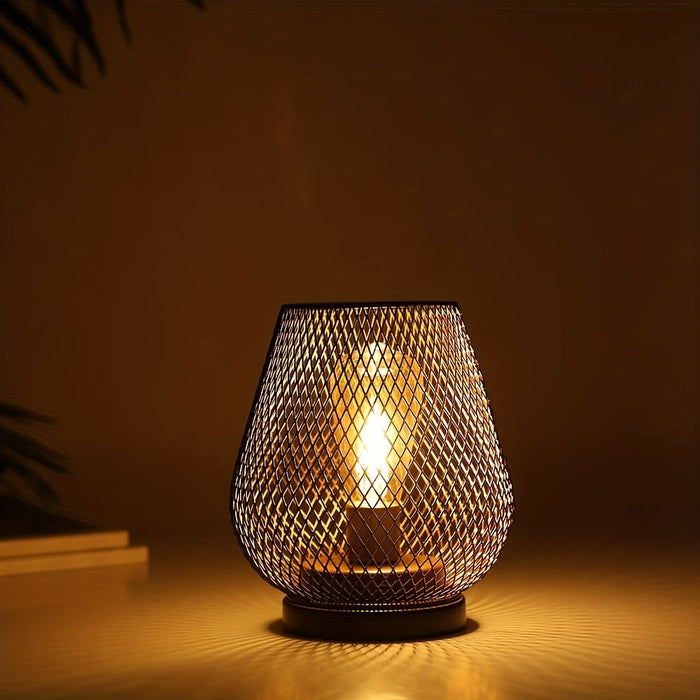 Industriële Tafellampen Set met Mesh Kap en Dimbare Verlichting