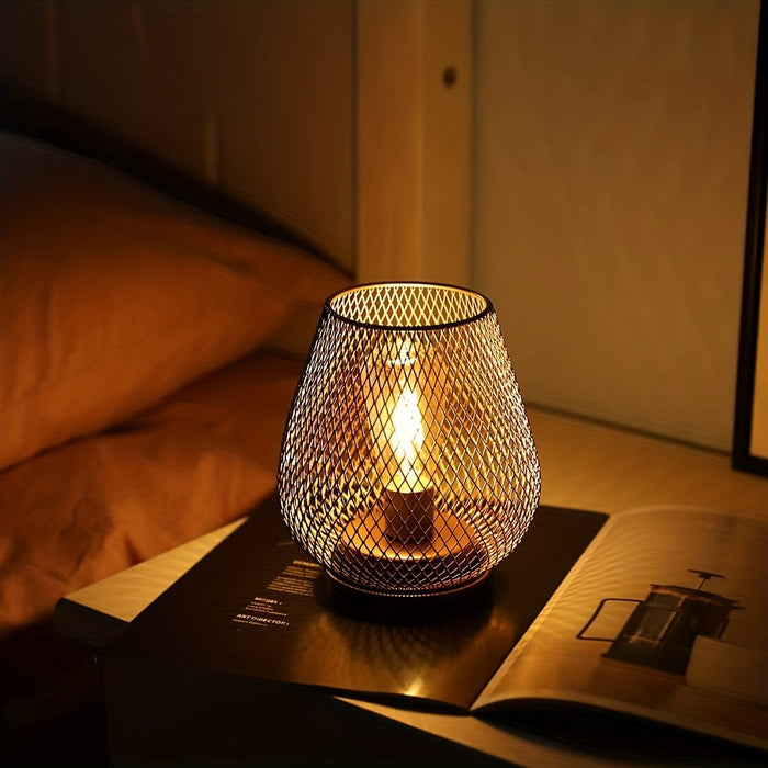 Industriële Tafellampen Set met Mesh Kap en Dimbare Verlichting