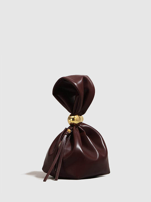 Dames Handtas Rood Faux Leer Gouden Accent - Velinix