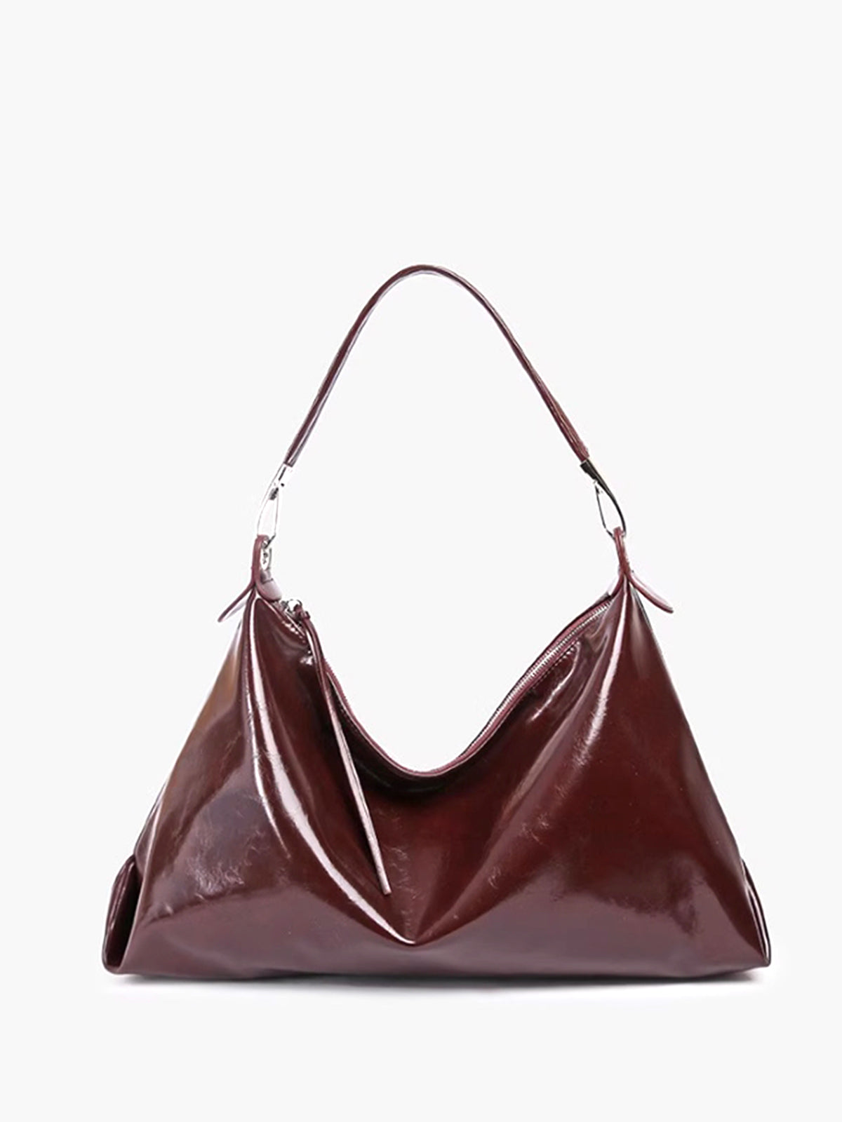 Dames Hobo Tas Zwart PU Leerlook Eén Maat