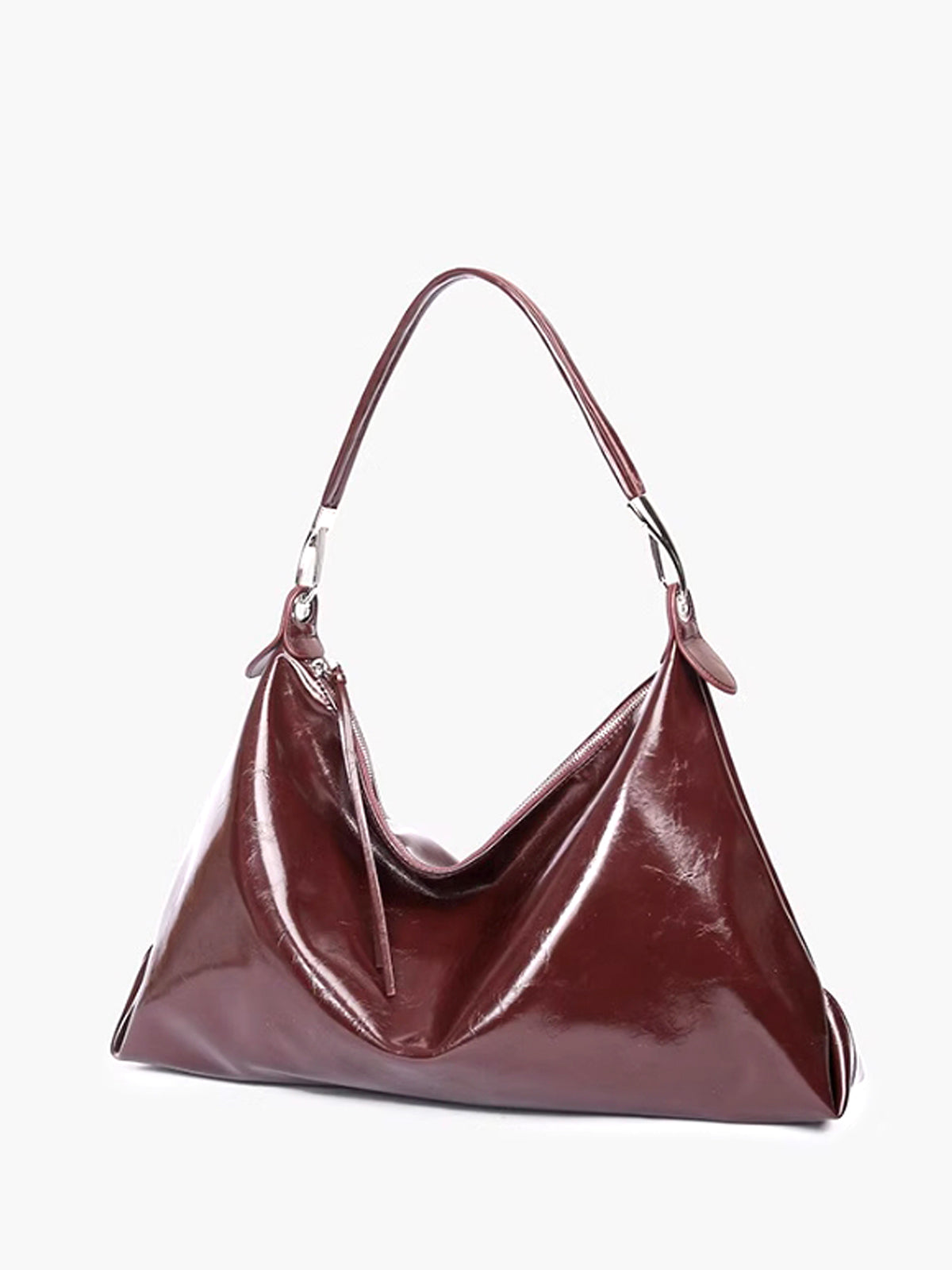 Dames Hobo Tas Zwart PU Leerlook Eén Maat