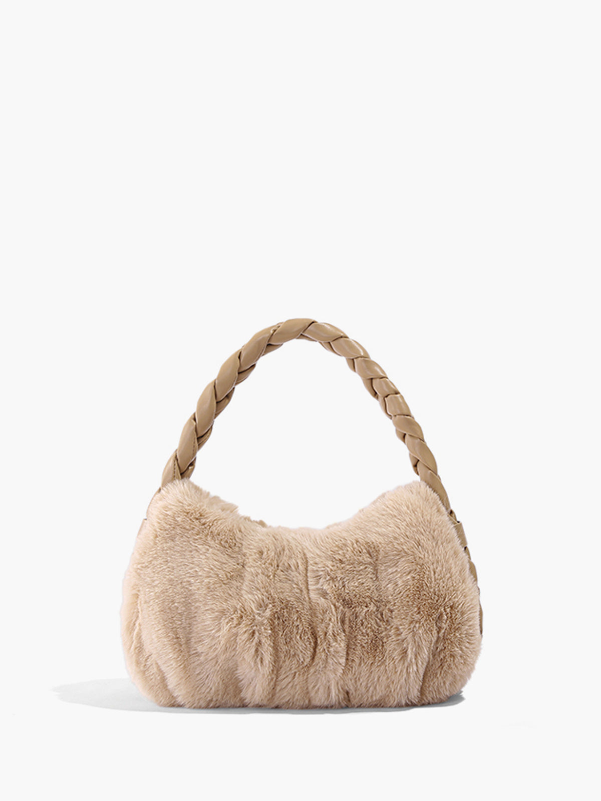 Dames Tote Bag Fuzzy Beige van Polyester - Velinix