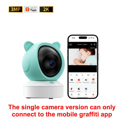Babyfoon met Camera en Wifi, 5 Inch Scherm en 1080P Videobeeld