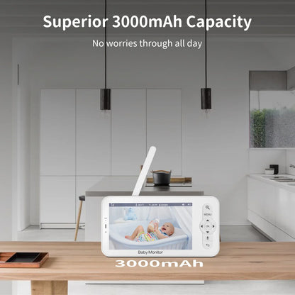 Babyfoon met Camera, 5 Inch HD Scherm en Nachtzicht