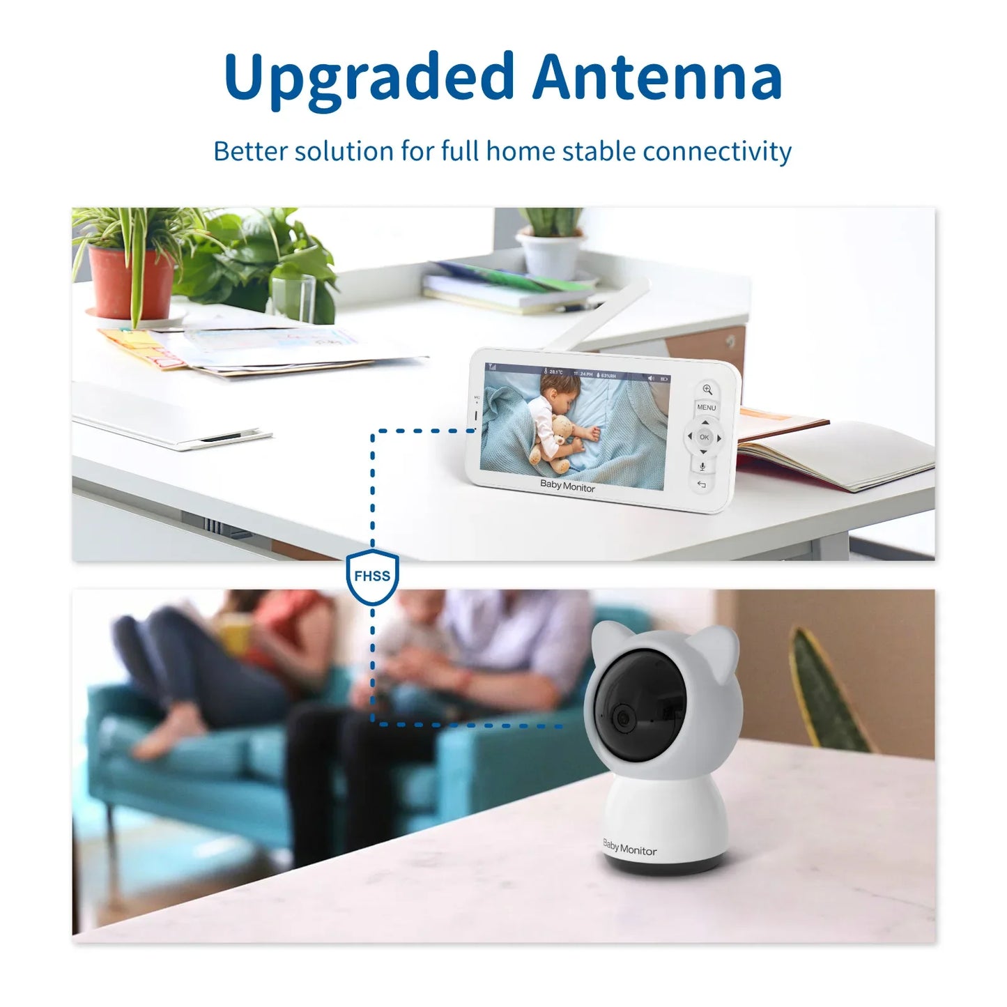 Babyfoon met Camera, 5 Inch HD Scherm en Nachtzicht