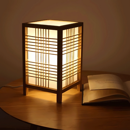 Japanse Handgemaakte Bambu Tafellamp Uniek Design