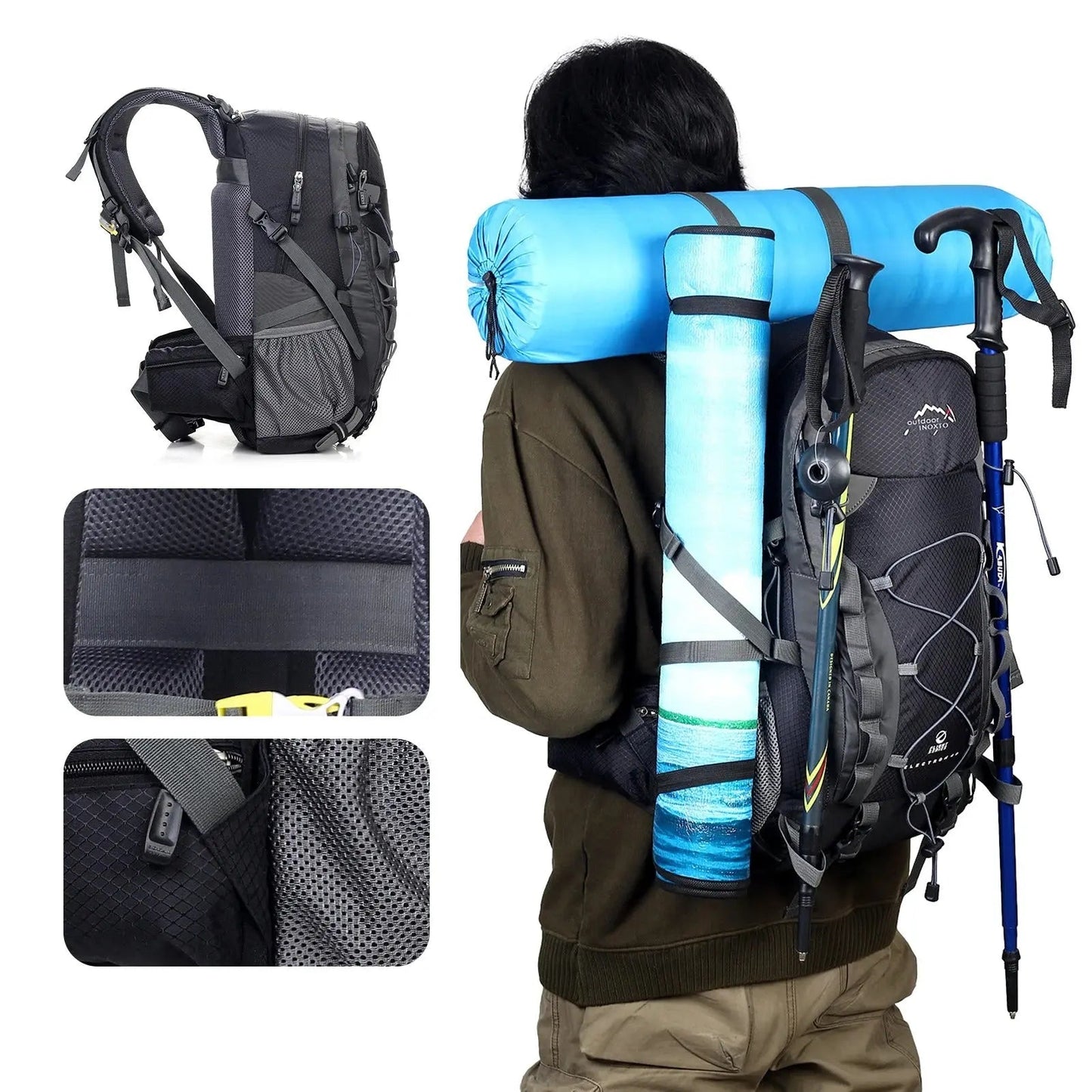 Trekking Rugzak met Ophangsysteem voor Outdoor