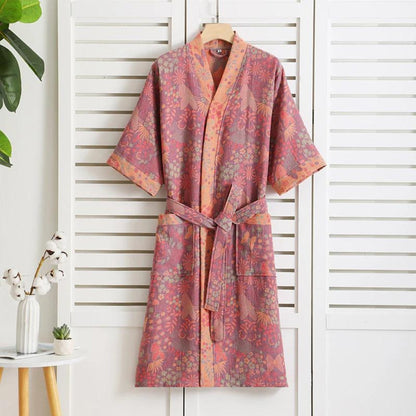 Zachte Katoenen Badjas voor Dames Vintage Stijl - Velinix