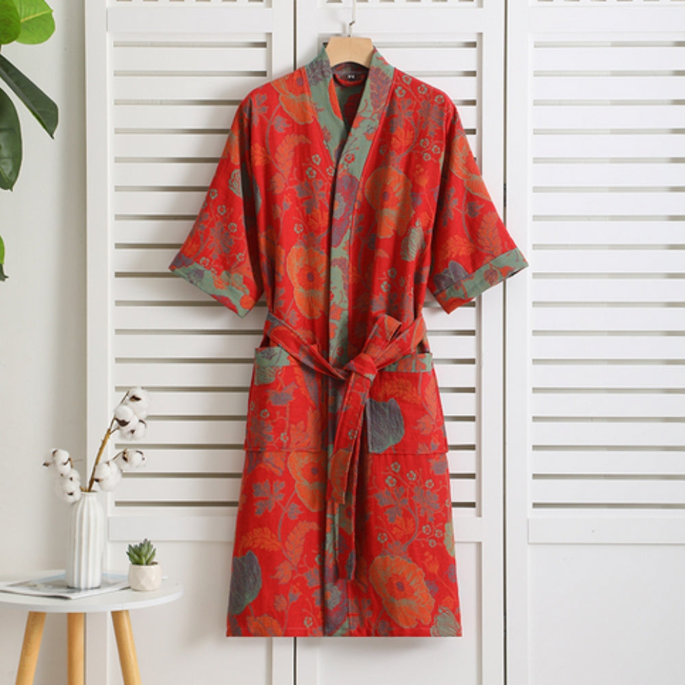 Zachte Katoenen Badjas voor Dames Vintage Stijl