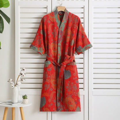 Zachte Katoenen Badjas voor Dames Vintage Stijl