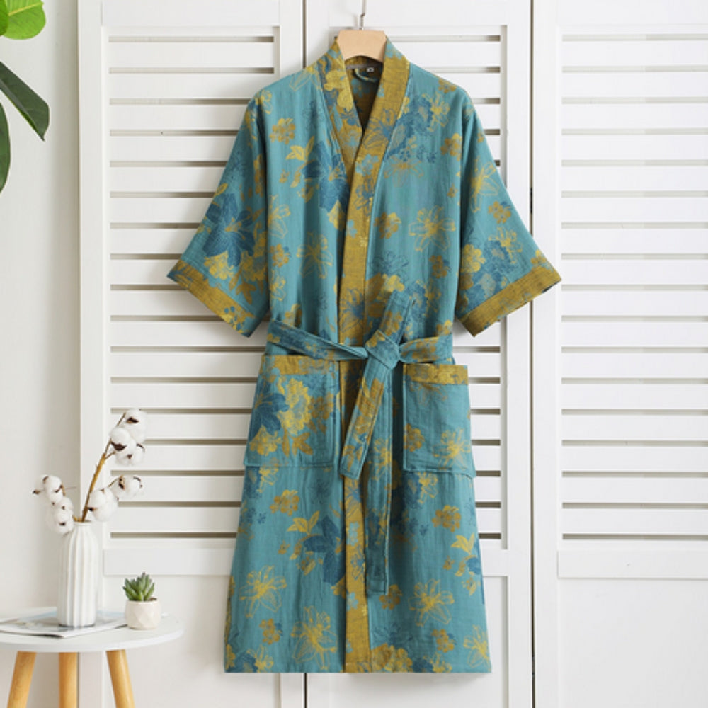 Zachte Katoenen Badjas voor Dames Vintage Stijl