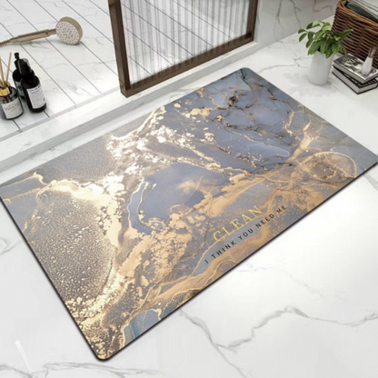 Badmat Sneldrogend Antislip Marmer Look Diatomeeën