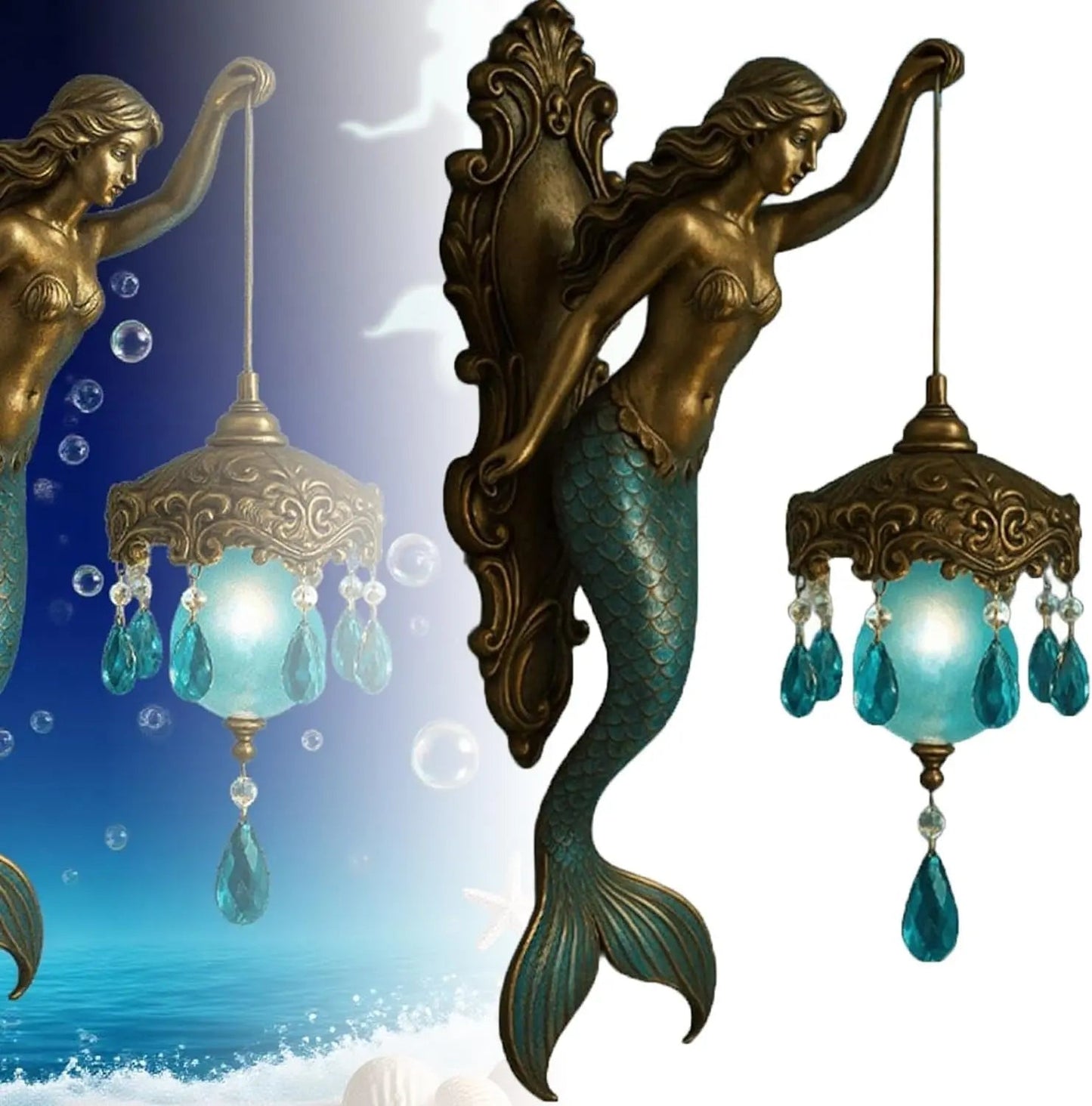 Zeemeermin Wandlamp Maritiem Design voor Sfeervolle Kamer