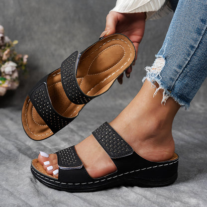 Bellevista™ – Dames Sandalen met Strass en Comfortabele Plateau Zool-4