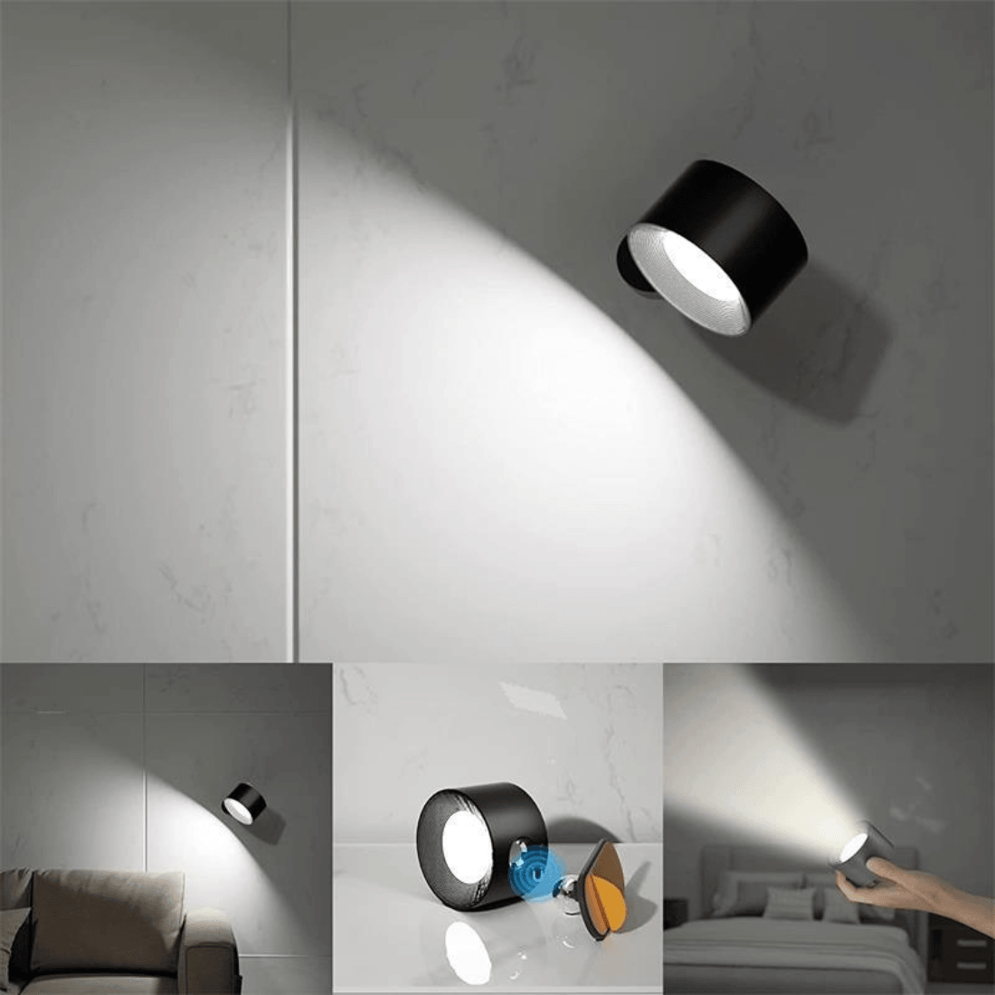 Draadloze Wandlamp Verstelbaar LED met Oplaadbaar USB