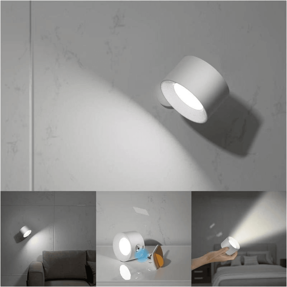 Draadloze Wandlamp Verstelbaar LED met Oplaadbaar USB