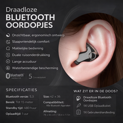 Bluetooth Oordopjes met Ruisonderdrukking en Laag Profiel