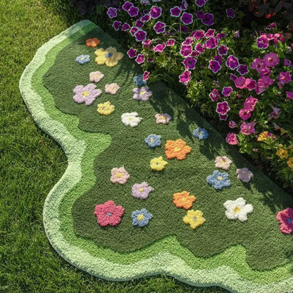 Bloemen Vloerkussen Zachte Vloermat voor Woonkamer en Slaapkamer