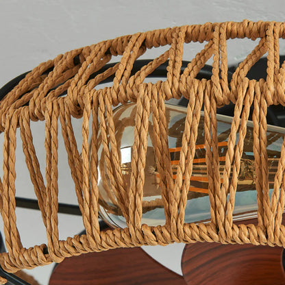 Bohemian Stijl Plafond Ventilatorlamp Houten Bladen