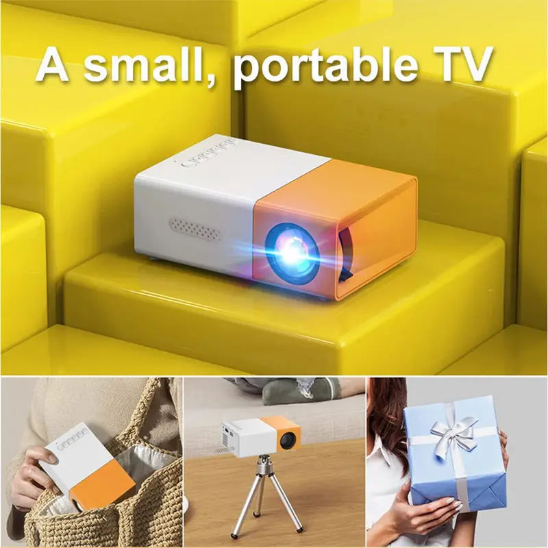 Compacte LED Mini Projector met Luidsprekers, Draagbaar voor Thuis en Op Reis