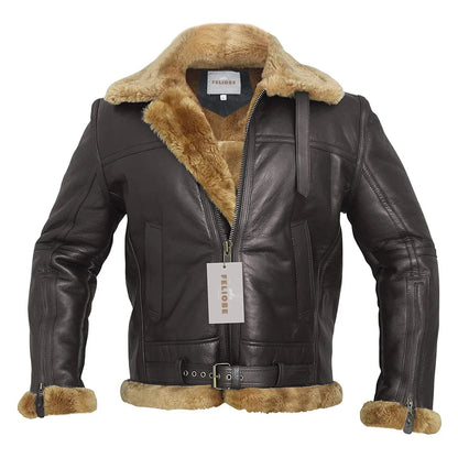 Luxe Leren Pilotenjack Warm en Stijlvol