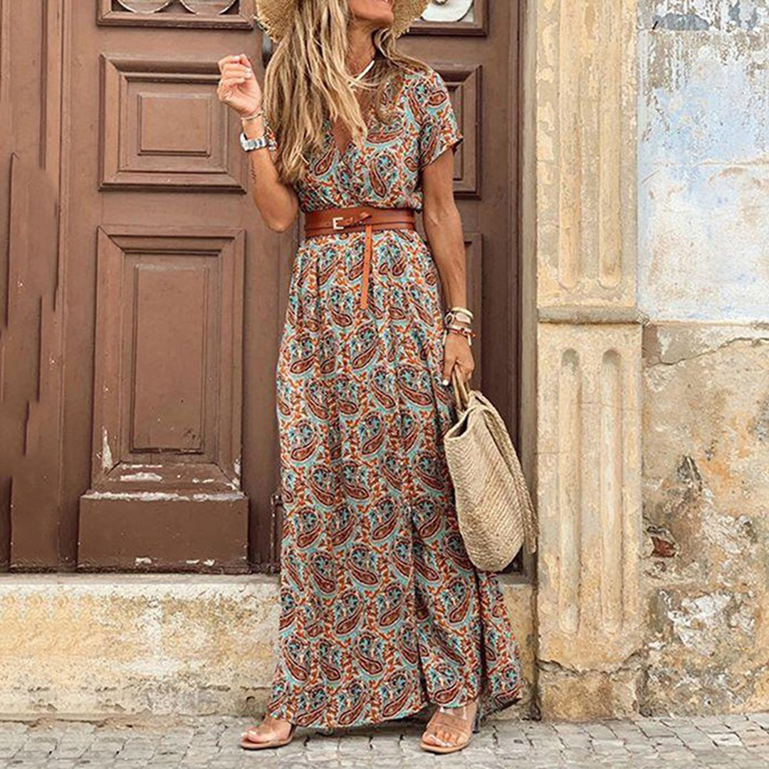 VanHalen™ – Dames Boho Zomerjurk met V-Hals en Comfortabele Pasvorm-3