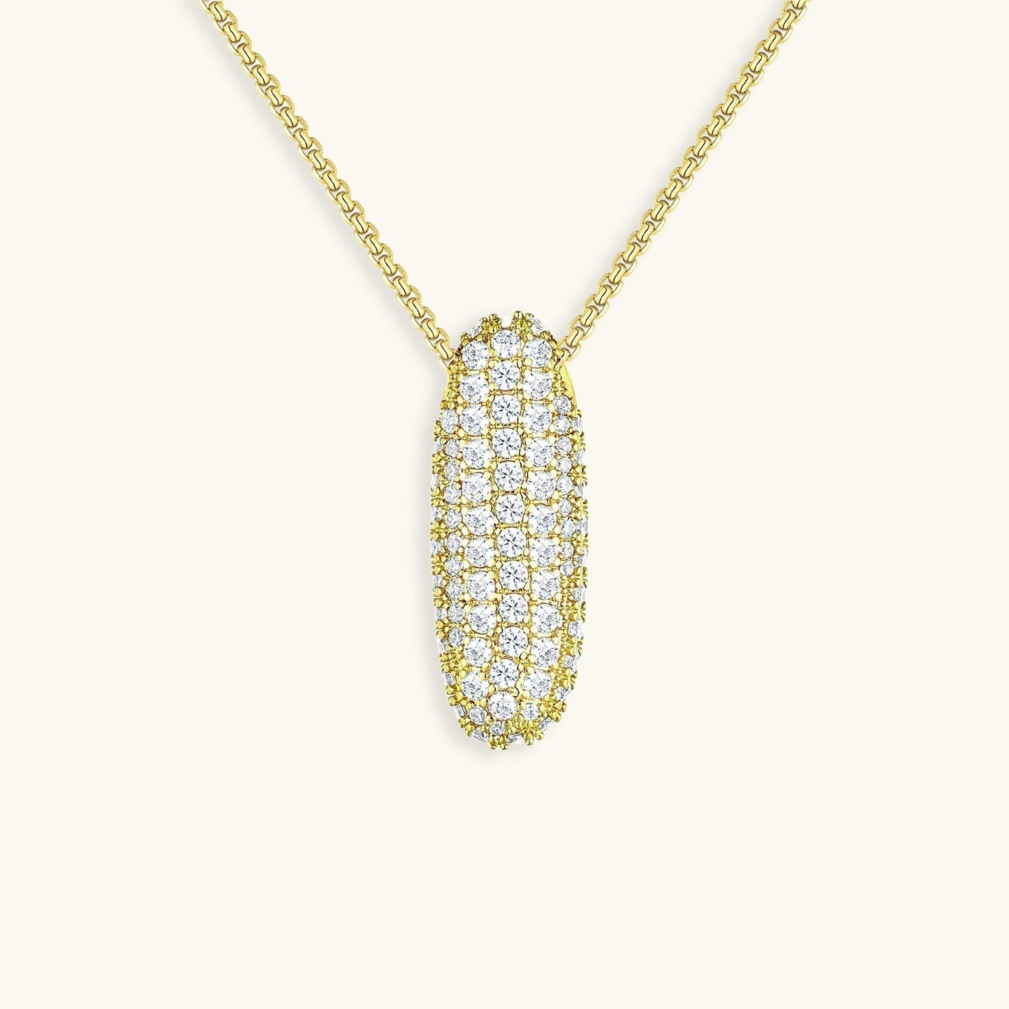Glitter Diamant Initial Halsketting Zilver