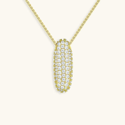 Glitter Diamant Initial Halsketting Zilver