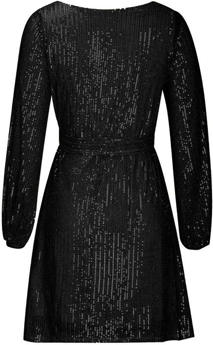 Feestelijke Glitter Mini Jurk Kort en Stijlvol