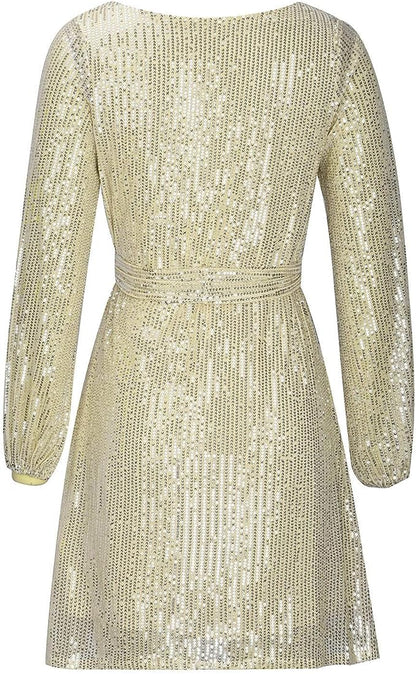 Feestelijke Glitter Mini Jurk Kort en Stijlvol