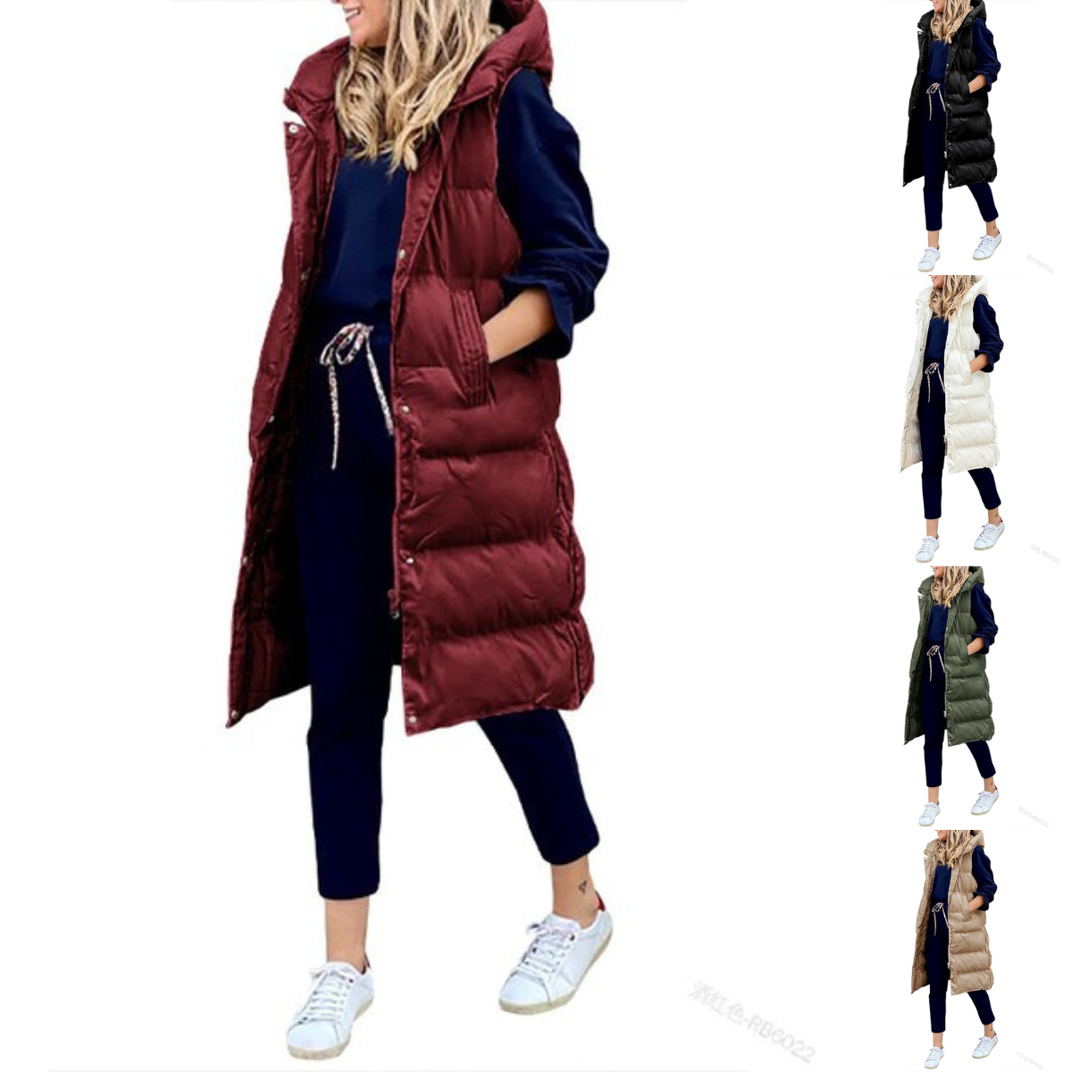 Mouwloze Lange Jas Chiara Velinix Zwart Dame