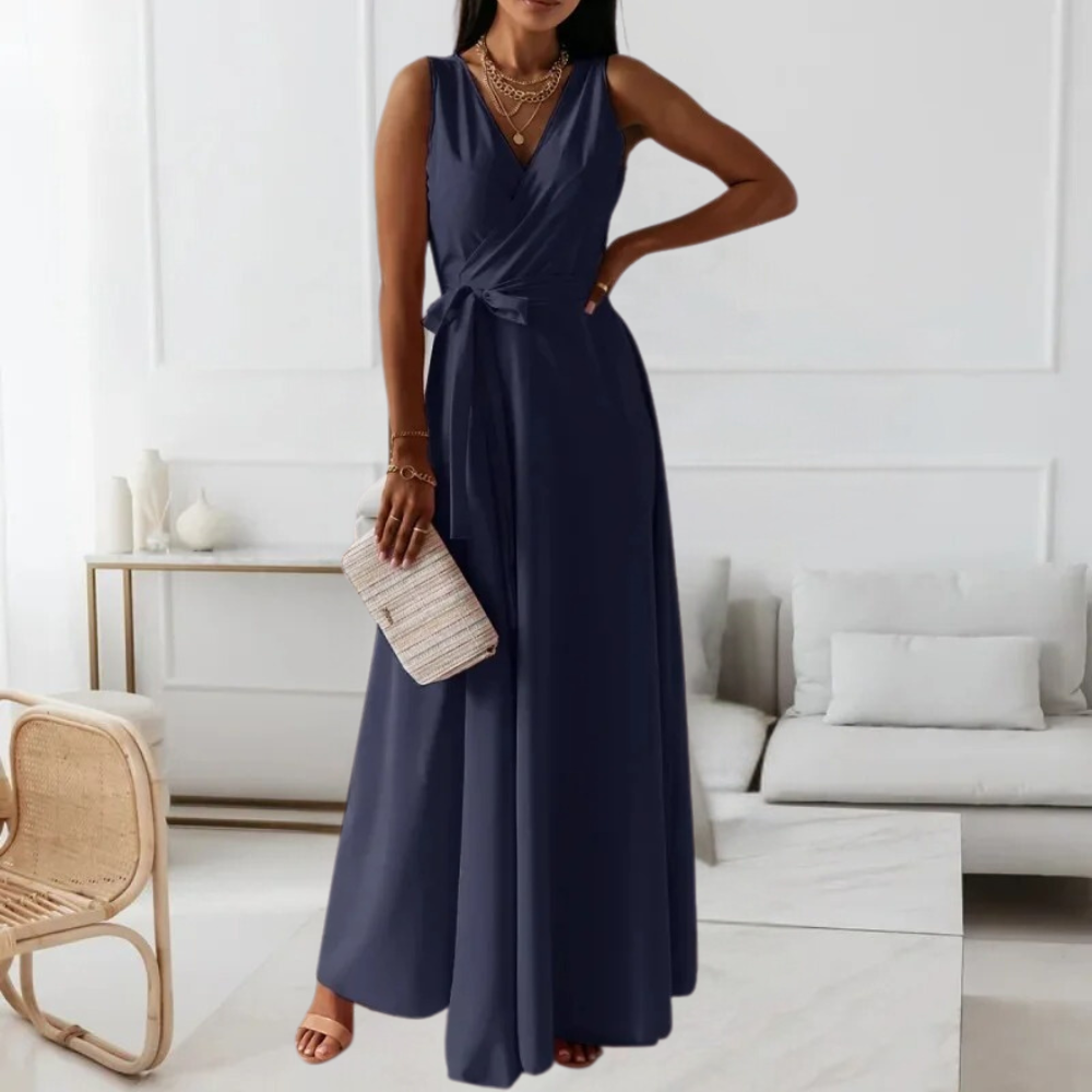 Variant image for Debbie™ – Dames Maxi-Jurk V-hals Tijdloze Elegantie en Comfort-21