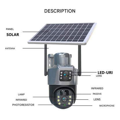 Draadloze 4K Beveiligingscamera Op Zonne-energie met Bewegingsdetectie