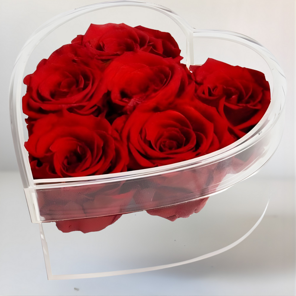 Rozen Bloemenbox Acryl Echte Look Lang Houdbare Decoratie