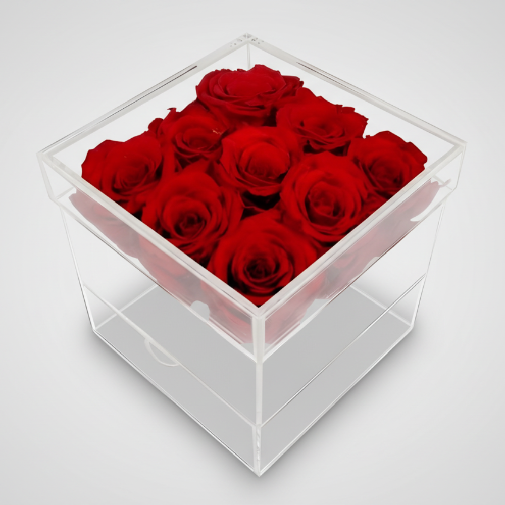 Rozen Bloemenbox Acryl Echte Look Lang Houdbare Decoratie - Velinix