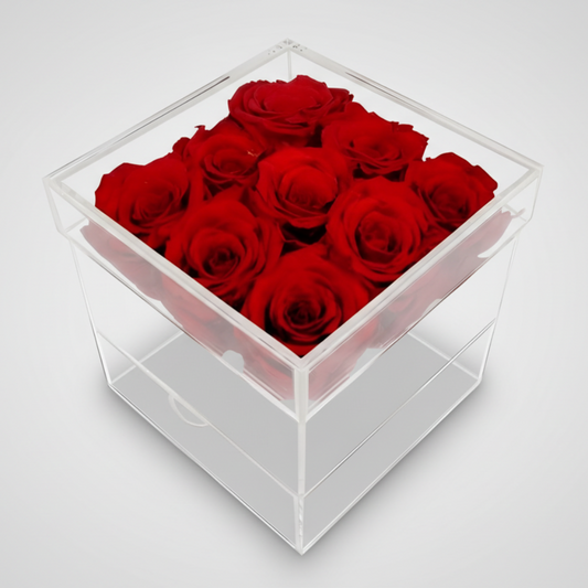 Rozen Bloemenbox Acryl Echte Look Lang Houdbare Decoratie - Velinix