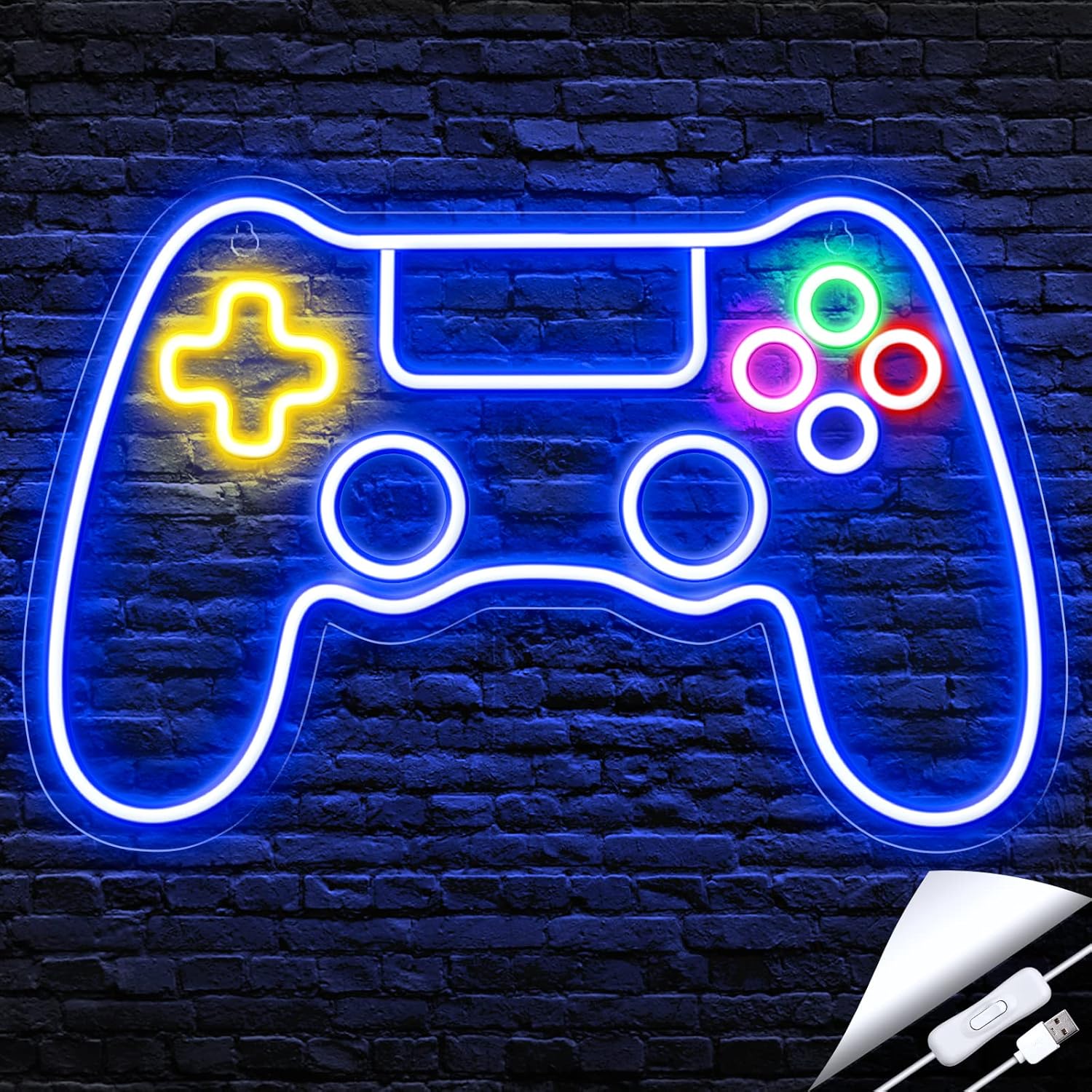 Gamer LED Neon Bord - Kleurrijk Canvas Decor voor Jongenskamer - Velinix